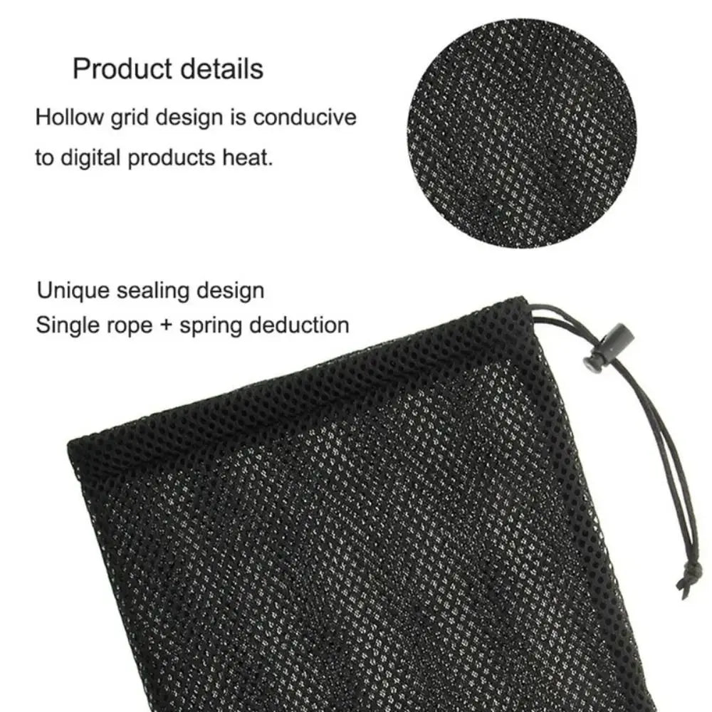 1PC Multi-Functional Drawstring Storage Bag Mesh Drawstring Pocket Pouch Bag Nylon Earphone Box Data Cable Charger